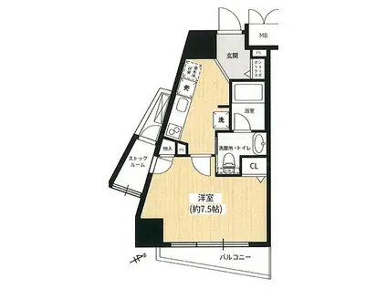 グルーブ神戸ハーバーアリーナ(1K/7階)の間取り写真
