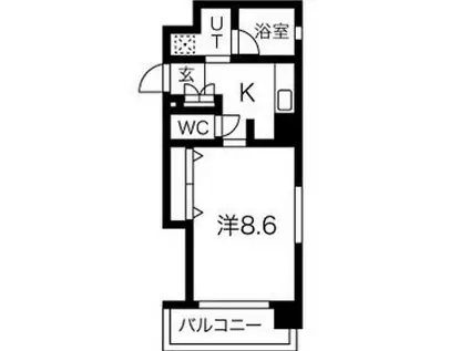 エスティ・ロアール神戸西(1K/2階)の間取り写真