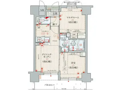 エステムプラザ神戸西IVインフィニティ(2DK/4階)の間取り写真