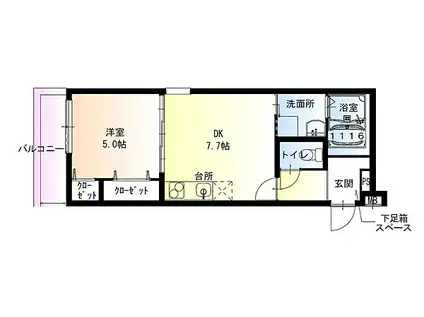 フジパレス阪急茨木北II番館(1LDK/3階)の間取り写真