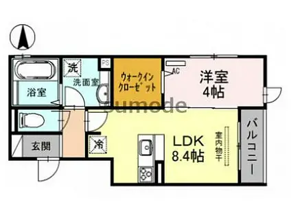 アミティコート茨木(1LDK/1階)の間取り写真