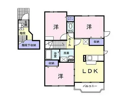 コスモ五十鈴(3LDK/2階)の間取り写真
