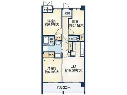 プロスペリテ(3LDK/2階)の間取り写真