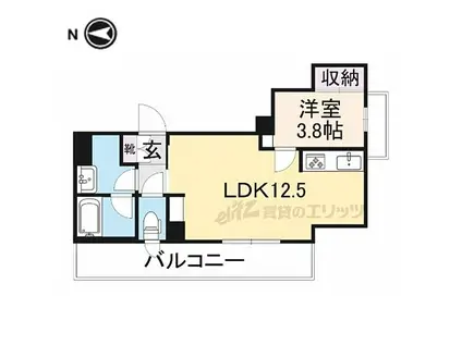 京阪本線 光善寺駅 徒歩1分 4階建 新築(1LDK/2階)の間取り写真