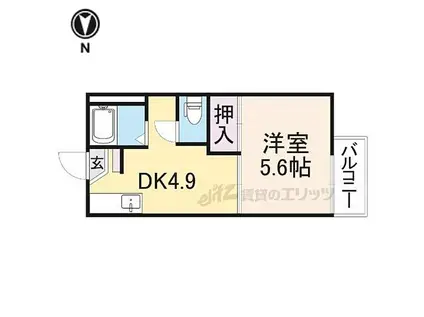 近鉄橿原線 八木西口駅 徒歩12分 2階建 築32年(1DK/2階)の間取り写真