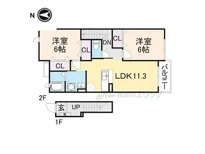 アッドコンフォートⅡ(2LDK/2階)の間取り写真
