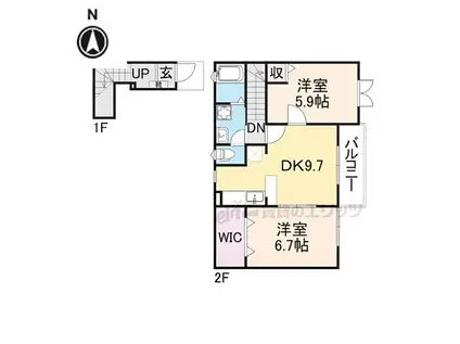 ラ・プレッソ 真菅(2LDK/2階)の間取り写真