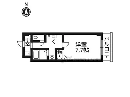 JR片町線(学研都市線) 津田駅 徒歩2分 6階建 築16年(1K/2階)の間取り写真