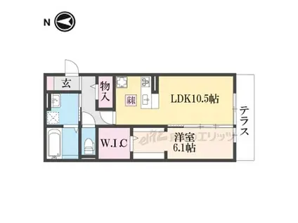 JR和歌山線 香芝駅 徒歩3分 3階建 築1年(1LDK/1階)の間取り写真