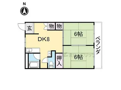 にしまちハイツ(2DK/3階)の間取り写真