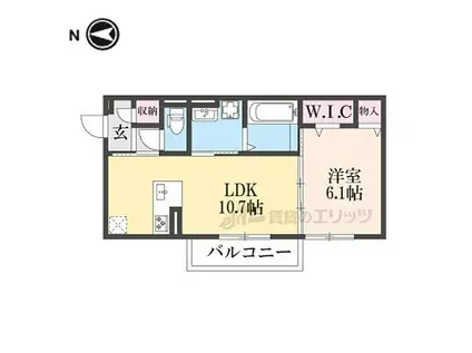 DーROOMホクレア(1LDK/3階)の間取り写真