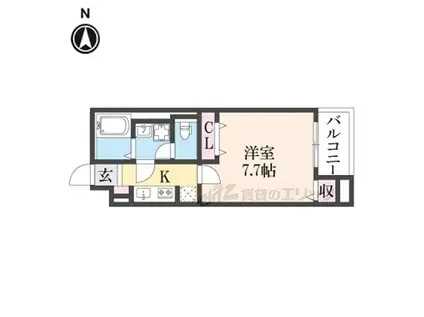 JR桜井線 天理駅 徒歩8分 4階建 築1年(1K/3階)の間取り写真