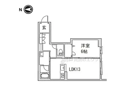 JR和歌山線 高田駅(奈良) 徒歩6分 4階建 築2年(1LDK/1階)の間取り写真