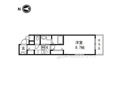 JR桜井線 桜井駅(奈良) 徒歩13分 3階建 築1年(1K/1階)の間取り写真