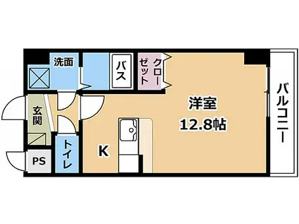 JR東海道・山陽本線 瀬田駅(滋賀) 徒歩27分 7階建 築18年(ワンルーム/6階)の間取り写真