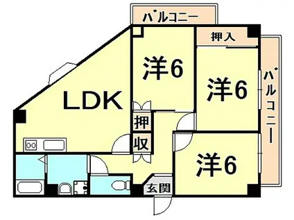 メゾン351(3LDK/1階)の間取り写真