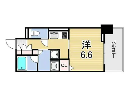 ジオエント西宮北口(1K/13階)の間取り写真