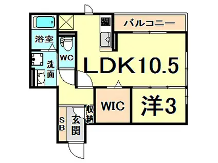 MINT甲子園五番町(1LDK/2階)の間取り写真