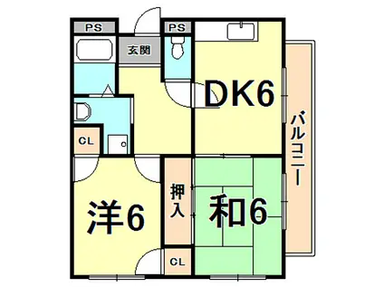 マンションOMOYA(2DK/3階)の間取り写真