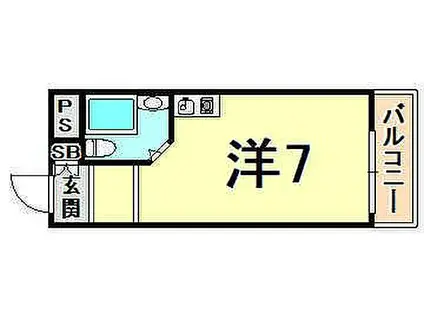 ピュアハウス甲子園(ワンルーム/5階)の間取り写真
