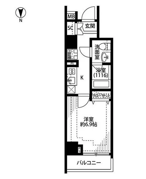 プレール・ドゥーク新宿下落合 5階階 間取り