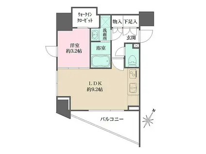 ミュプレ表参道(1LDK/6階)の間取り写真