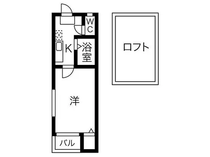 名古屋市営鶴舞線 川名駅 徒歩8分 2階建 築20年(1SK/1階)の間取り写真
