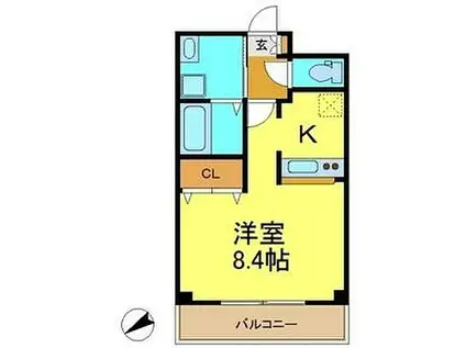 JR中央本線 新守山駅 徒歩11分 4階建 築18年(1K/2階)の間取り写真