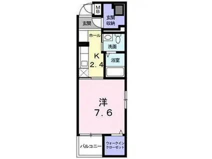 名古屋市営名城線 平安通駅 徒歩6分 4階建 築9年(1K/4階)の間取り写真