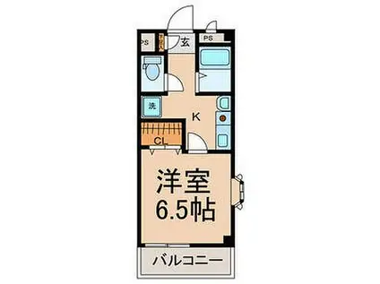 名古屋市営鶴舞線 浅間町駅 徒歩3分 2階建 築24年(1K/2階)の間取り写真