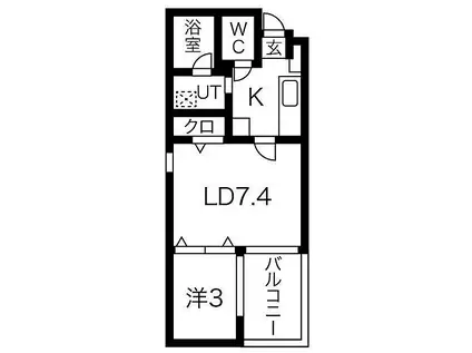 近鉄名古屋線 黄金駅(愛知) 徒歩7分 5階建 築7年(1LDK/1階)の間取り写真