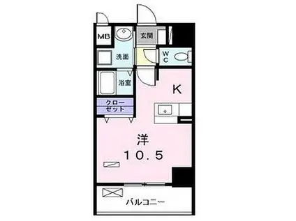 名鉄名古屋本線 栄生駅 徒歩7分 9階建 築9年(ワンルーム/8階)の間取り写真
