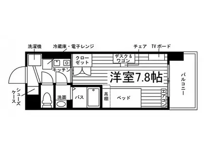 学生会館 FEEL K RESIDENCE(1K/5階)の間取り写真