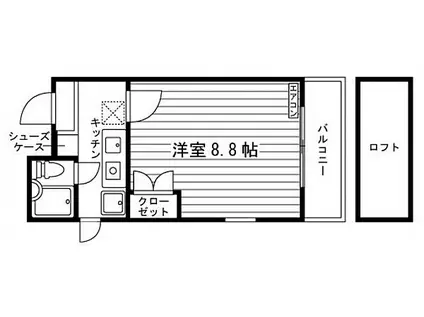 レイクシティ上笠(1K/4階)の間取り写真