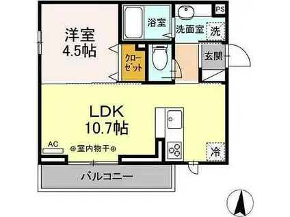 アビタシオン中央林間(1LDK/3階)の間取り写真