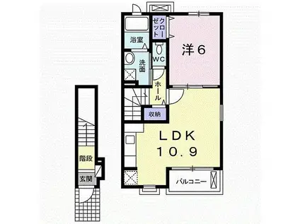 トラストコートII A(1LDK/2階)の間取り写真