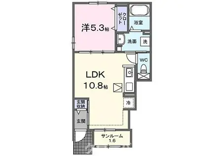 クルール坂本A(1LDK/1階)の間取り写真