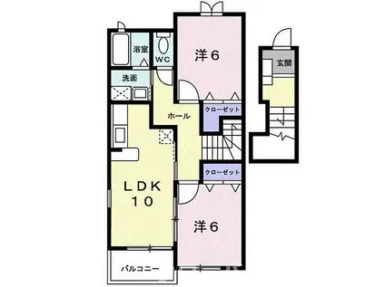 コズミックC(2LDK/2階)の間取り写真