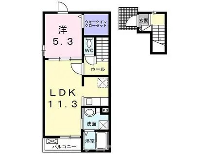 サザンクロス上吉田 III(1LDK/2階)の間取り写真