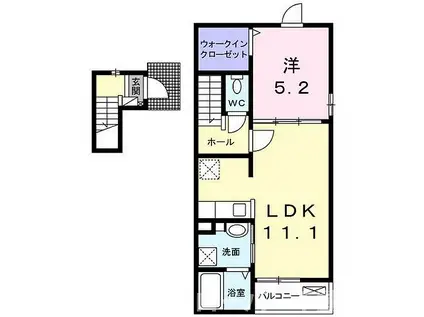 エアリーファインII(1LDK/2階)の間取り写真