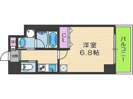 プレジオ都島本通(1K/8階)の間取り写真