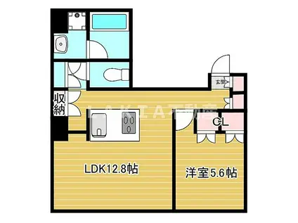 KYOBASHI VIEW RESIDENCE(1LDK/4階)の間取り写真