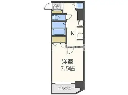 エスライズ桜ノ宮(1K/7階)の間取り写真