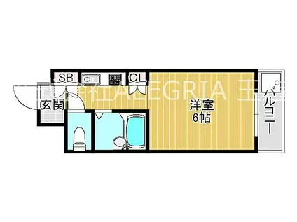 JR大阪環状線 玉造駅(ＪＲ) 徒歩5分 10階建 築23年(ワンルーム/6階)の間取り写真