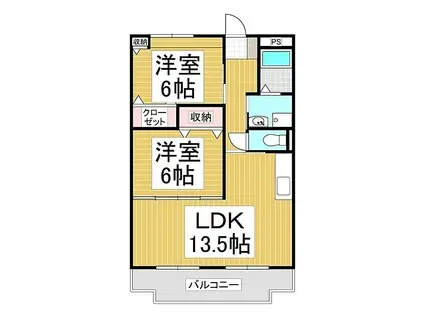 JR中央本線 茅野駅 徒歩20分 3階建 築22年(2LDK/2階)の間取り写真