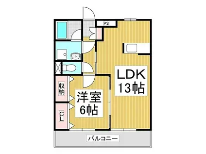 レイク・ルミエール(1LDK/1階)の間取り写真