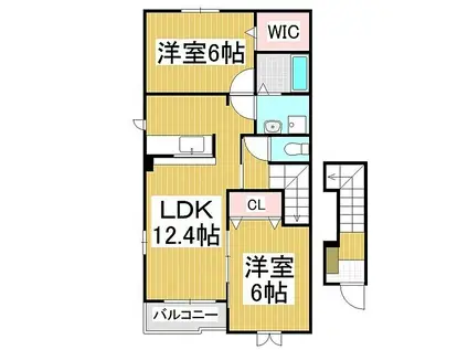 JR中央本線 下諏訪駅 徒歩32分 2階建 築15年(2LDK/2階)の間取り写真