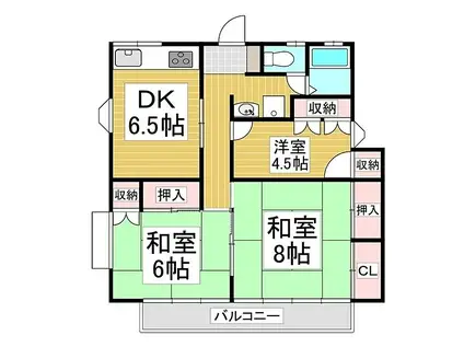 メゾンドールいわなみ(3DK/1階)の間取り写真