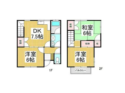 JR中央本線 岡谷駅 徒歩32分 2階建 築33年(3DK)の間取り写真