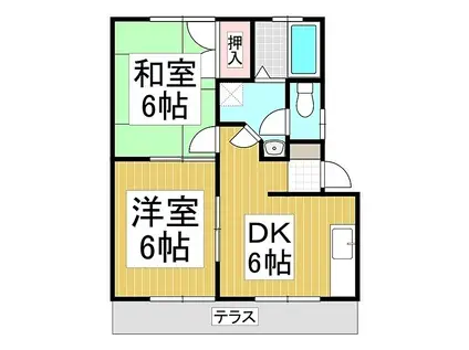 MAKIハイツ(2DK/2階)の間取り写真